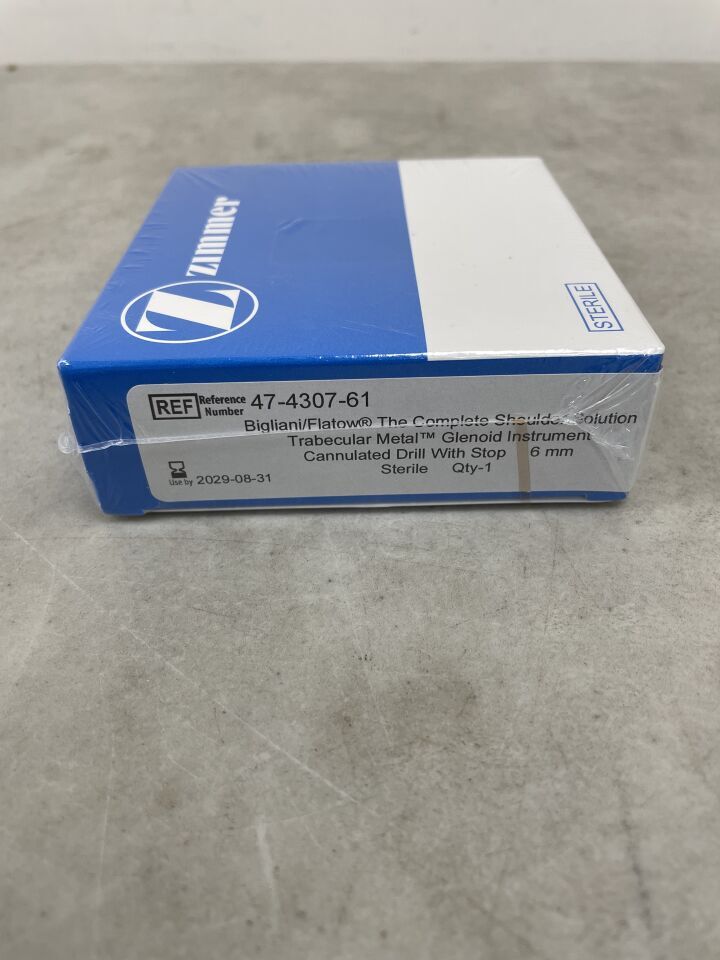 47-4307-61 - ZIMMER - Bigliani/Flatow The Complete Shoulder Solution, Glenoid Instrument Cannulated Drill With Stop, 6mm, (BX/1) - ( Expiry Date: 2029-08-31 )