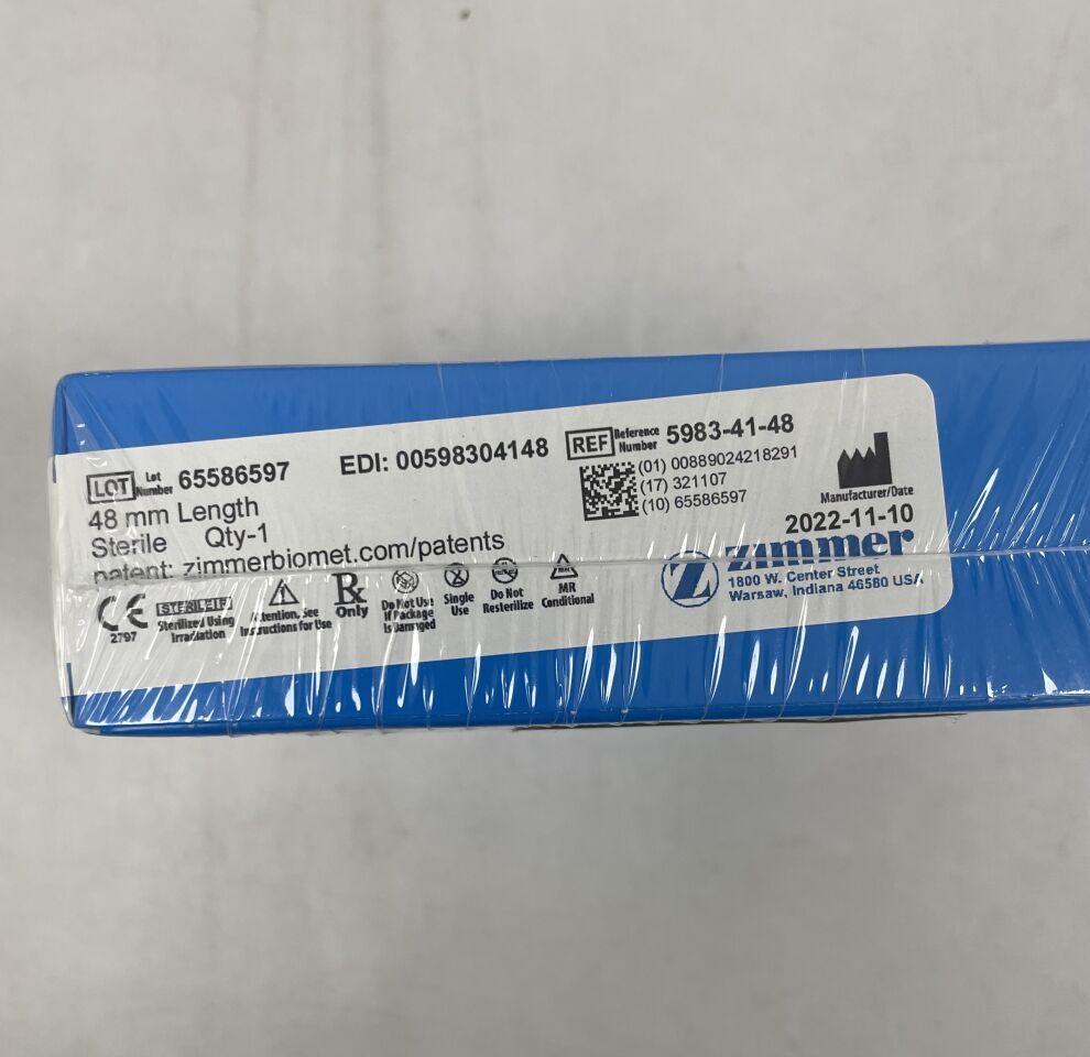 5983-41-48 - ZIMMER - MIS Quad-Sparing Total Knee Procedure Headless Screw, 48mm length , ( BX/1 ) - ( Expiry Date : 2032-11-07 )