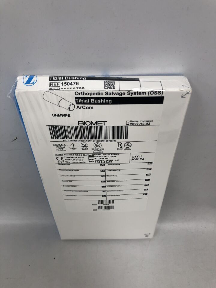 150476 - ZIMMER BIOMET - Orthopaedic Salvage System, Tibial Bushing, ArCom, (BX/1) - ( Expiry Date: 2027-12-02 )