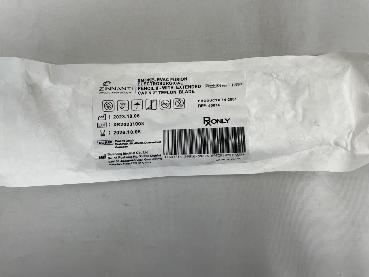 74 - ZINNATI SURGICAL - Smoke Evac Fusion ELECTROSURGICAL PENCIL II, with Extended Cap and 2" Teflon Blade , ( EA ) - ( Expiry Date : 2026-10-05 )