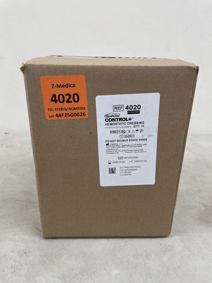 4020 - Z-MEDICA - QuikClot Control Plus Dressing, Z-Fold, 1-Ply , ( BX/10 ) - ( Expiry Date : 2028-10-24 )