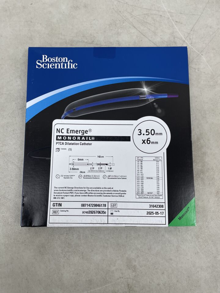 392670635 - BOSTON SCIENTIFIC - NC Emerge Monorail PTCA Dilatation Catheter - 3.50mm x 6mm, (BX/1) - ( Expiry Date: 2025-05-17 )