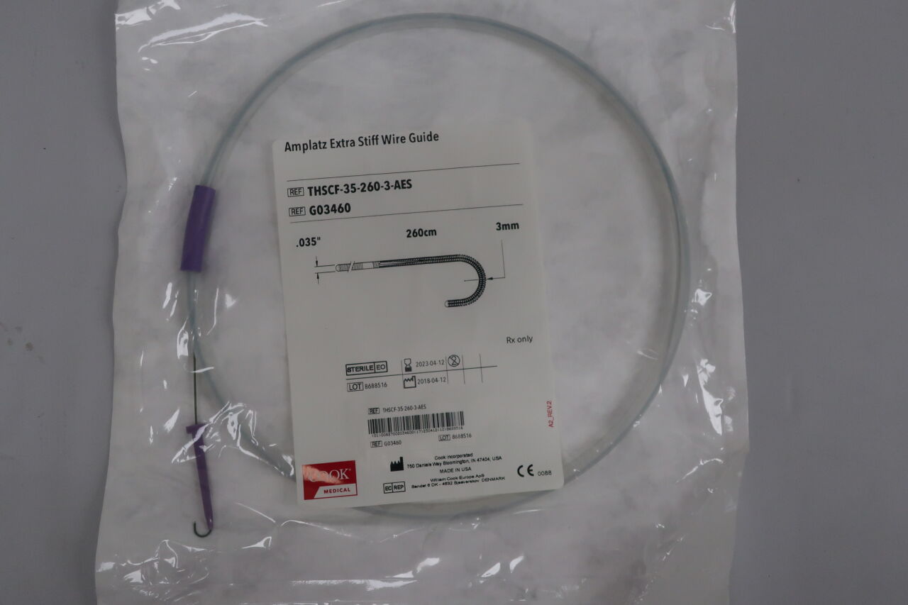 G03460 - COOK - Amplatz Extra Stiff Wire Guide - THSCF-35-260-3-AES - .035" x 260cm x 3mm, (EA) - ( Expiry Date: 2025-08-28 )