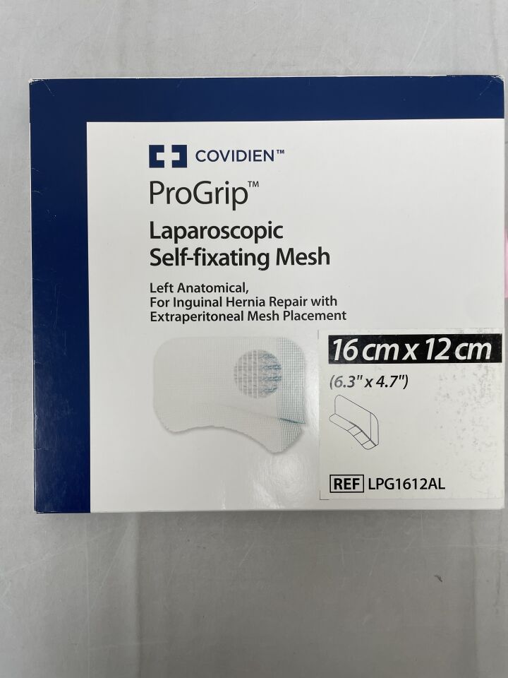 LPG1612AL - COVIDIEN - ProGrip Laparoscopic Self-Fixating Mesh Left Anatomical 16cm x 12cm, (BX/1) - ( Expiry Date: 2026-02-28 )