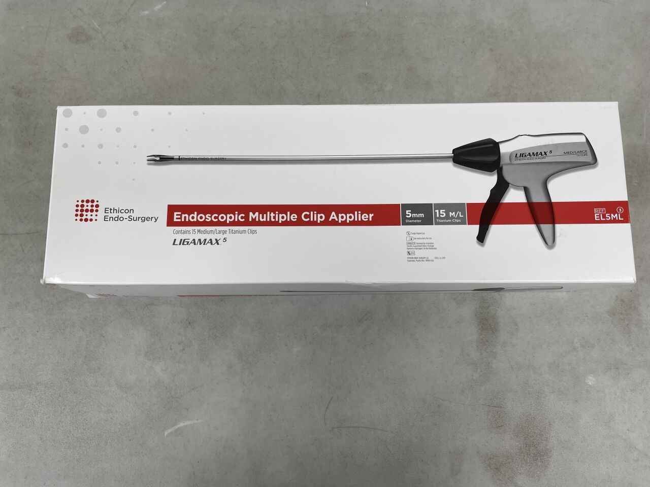EL5ML - ETHICON - Ligamax 5 Endoscopic Multiple Clip Applier, Medium/Large, 13 in. Length, (BX/5) - ( Expiry Date: 2025-09-30 )