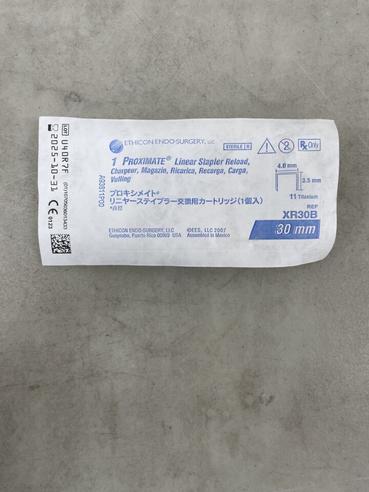 XR30B - ETHICON - Proximate Reloadable Staplers Cartridge, Blue, For TX30 30 mm Linear Stapler, (EA) - ( Expiry Date: 2025-10-31 )