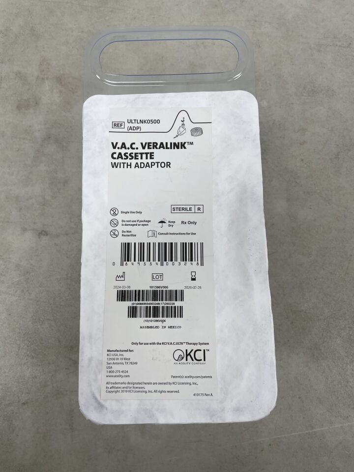 ULTLNK0500 - KCI - V.A.C. VeraLink Cassette, (EA) - ( Expiry Date: 2026-02-28 )
