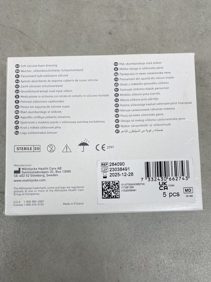 284090 - MöLNLYCKE - Mepilex Lite Soft Silicone and Thin Foam Dressing, 2.4" x 3.4" (6 x 8.5 cm) , (BX/5) - ( Expiry Date: 2025-12-28 )
