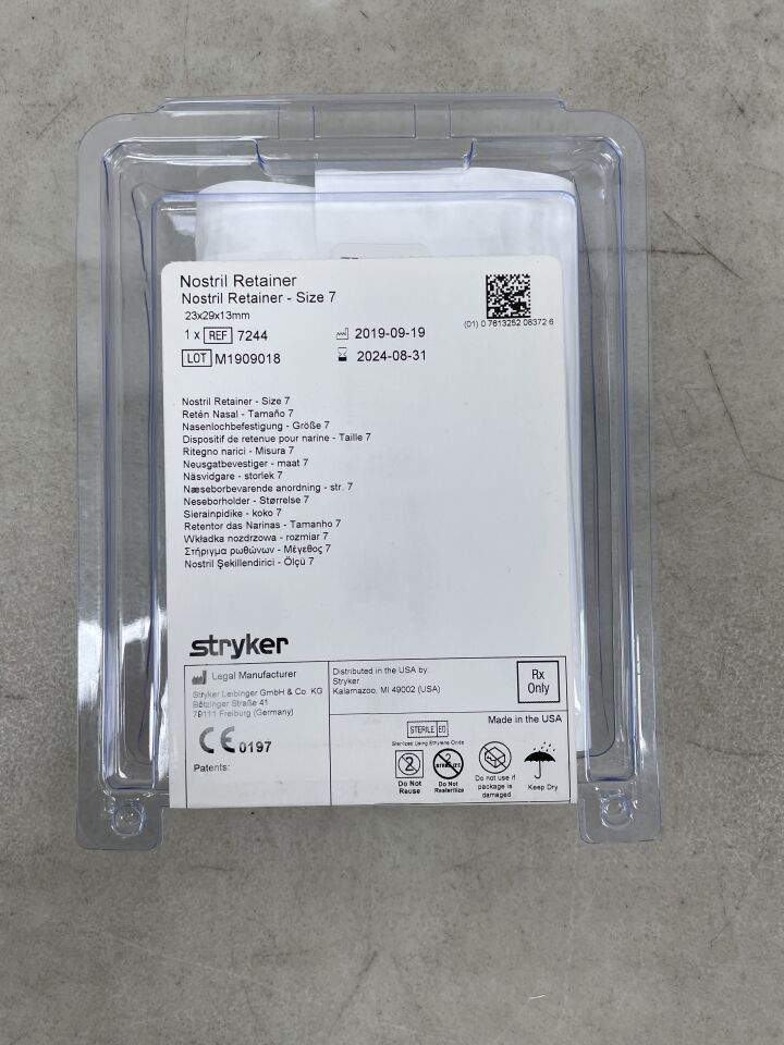 7244 - STRYKER - Nostril Retainer, Size 7, (EA) - ( Expiry Date: 2025-10-31 )