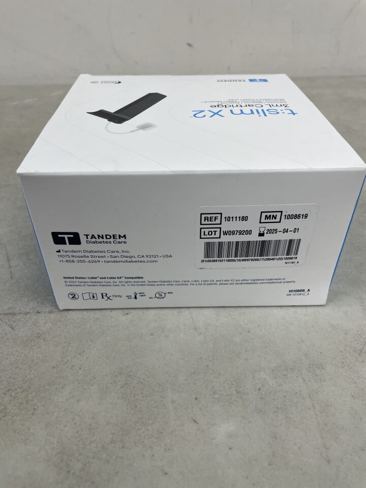 1011180 - TANDEM DIABETES CARE - Slim 3mL Insulin Cartridge with T Lock, (BX/10) - ( Expiry Date: 2025-04-01 )