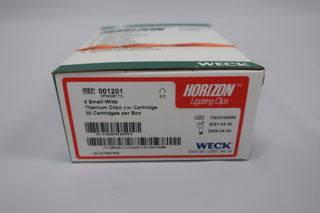 1201 - TELEFLEX - Horizon Precise Easy-Loading Titanium Ligating Clip, Small-Wide, 6 Clips/Cartridge, (BX/30) - ( Expiry Date: 2026-03-16 )
