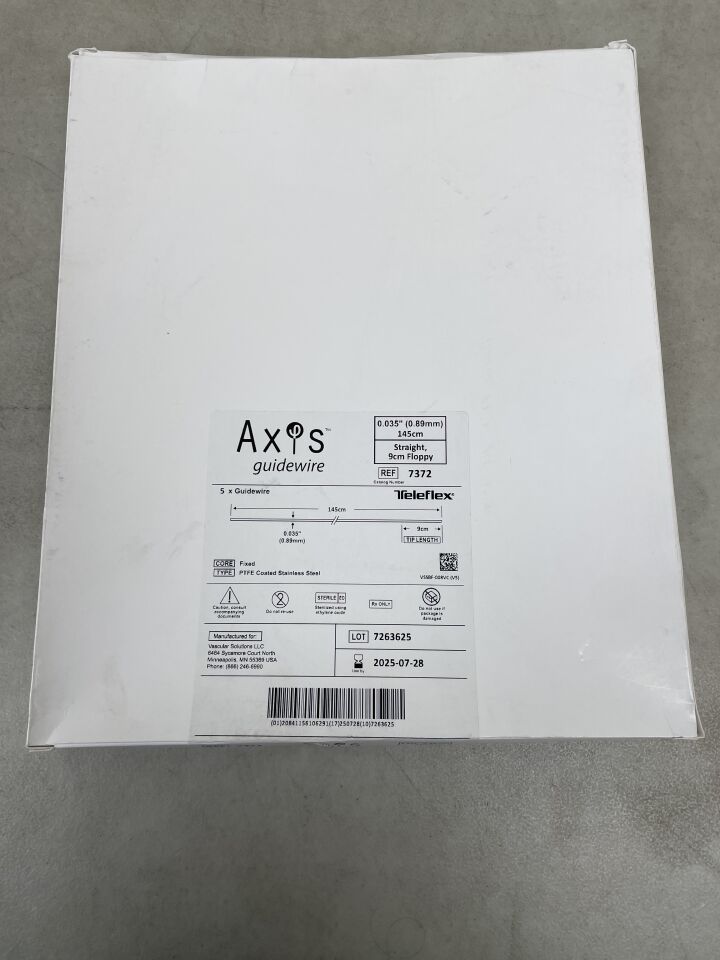7372 - TELEFLEX - Axis Guidewire - Straight, 9cm Floppy - .035" x 145cm, (BX/5) - ( Expiry Date: 2025-07-28 )