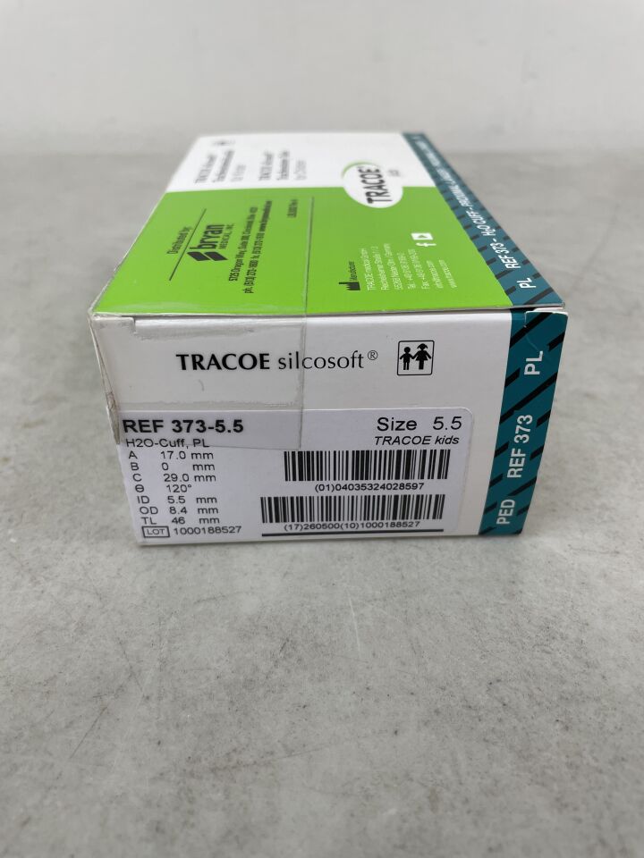 373-5.5 - TRACOE MEDICAL - Silcosoft Tracheostomy Tube for Children, Size 5.5, (BX/1) - ( Expiry Date: 2026-03-31 )