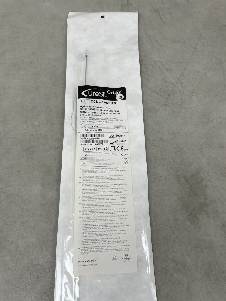 CCL2-1050HB - URESIL - Origin Chole-Cath Biliary Drainage Catheter 41cm, (EA) - ( Expiry Date: 2025-07-31 )