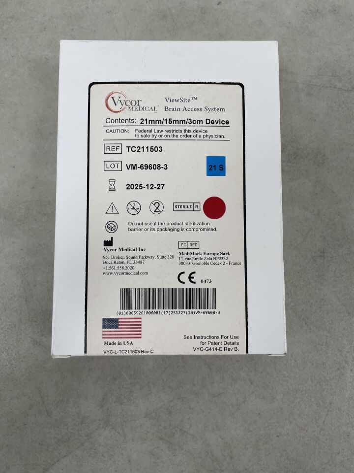 TC211503 - VYCOR MEDICAL - Viewsite Brain Access System, 21mm/15mm/3cm, (BX/1) - ( Expiry Date: 2025-12-27 )