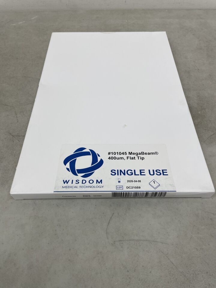 101045 - WISDOM MEDICAL TECHNOLOGY - end emitting laser fiber, single use, 400 micron flat tip, (BX/1) - ( Expiry Date: 2026-04-08 )