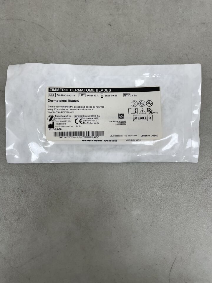 00-8800-000-10 - ZIMMER - Dermatome Blades, Stainless Steel , (EA) - ( Expiry Date: 2025-09-29 )