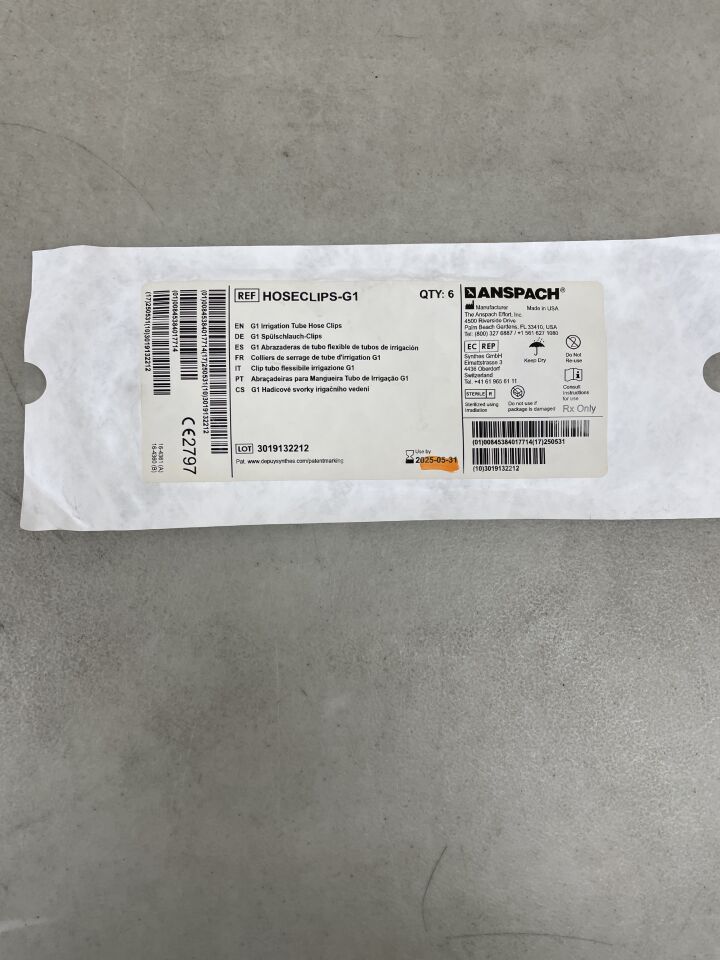HOSECLIPS-G1 - ANSPACH - G1 Irrigation Tube Hose Clips, (EA) - ( Expiry Date: 2025-05-31 )
