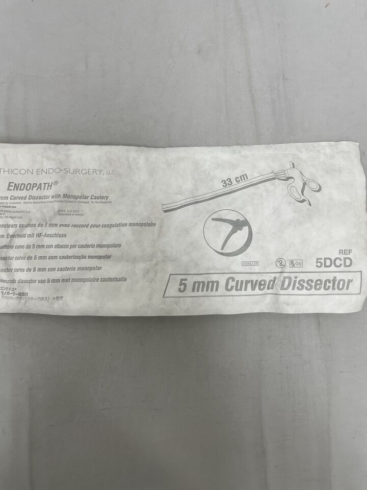 5DCD - ETHICON - Curved Dissector W/Unipolar Cautery, 5mm, (EA) - ( Expiry Date: 2025-07-31 )