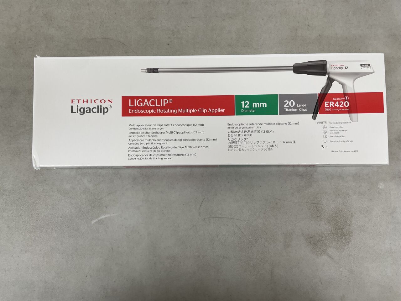 ER420 - ETHICON - Ligaclip Endoscopic Rotating Multiple Clip Applier, Large, 13.4 in. Length, (BX/1) - ( Expiry Date: 2025-05-31 )