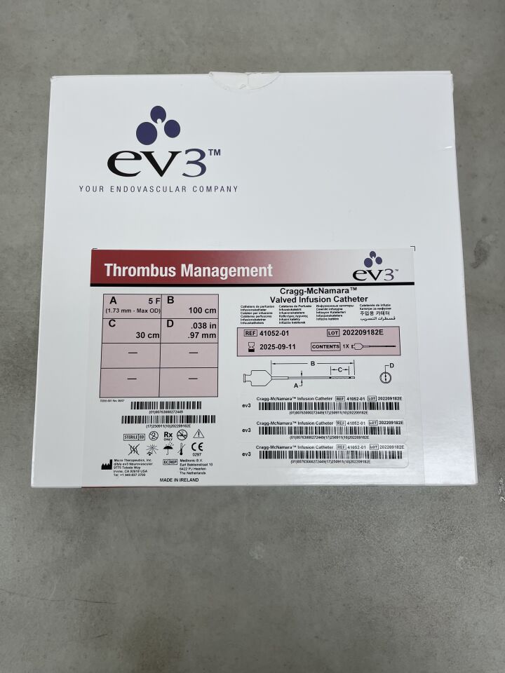 41052-01 - EV3 - Cragg-McNamara Valved Infusion Catheter - 5Fr x 100cm x 30cm, (BX/1) - ( Expiry Date: 2025-09-11 )