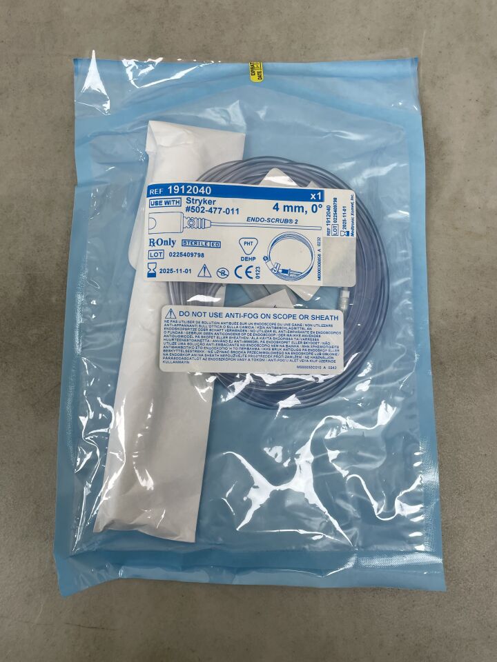 1912040 - MEDTRONIC - Endo-Scrub 2 Lens Cleaning Sheath w/Tubing for Stryker Scope 502-477-011, 4mm, 0 Degree, (EA) - ( Expiry Date: 2025-11-01 )