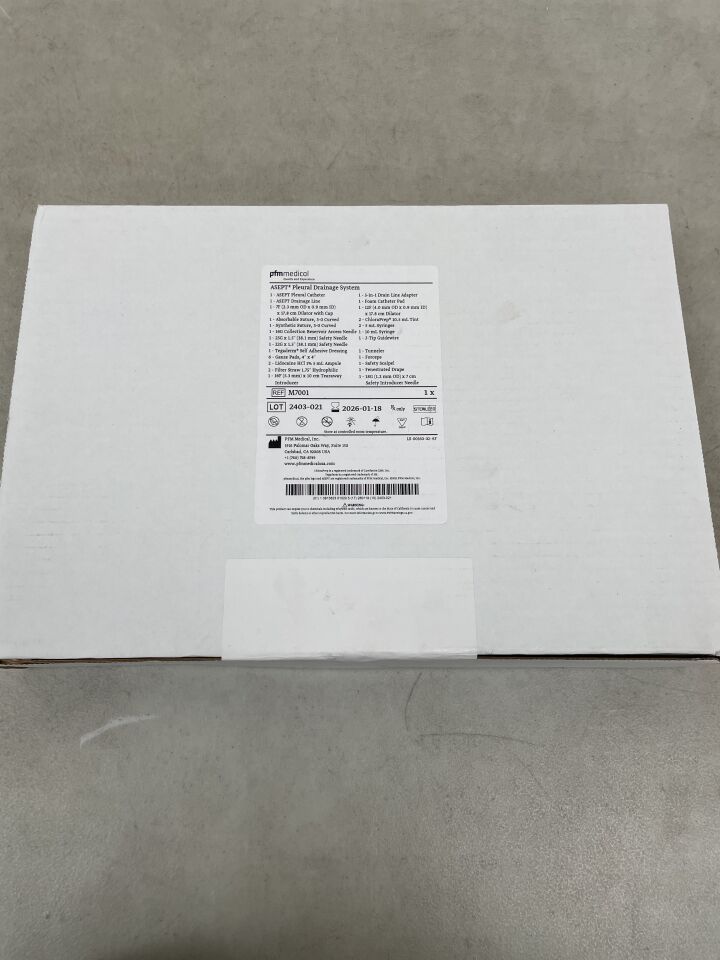 M7001 - PFM MEDICAL - ASEPT Pleural Drainage System (Includes ASEPT catheter and insertion kit), (BX/1)