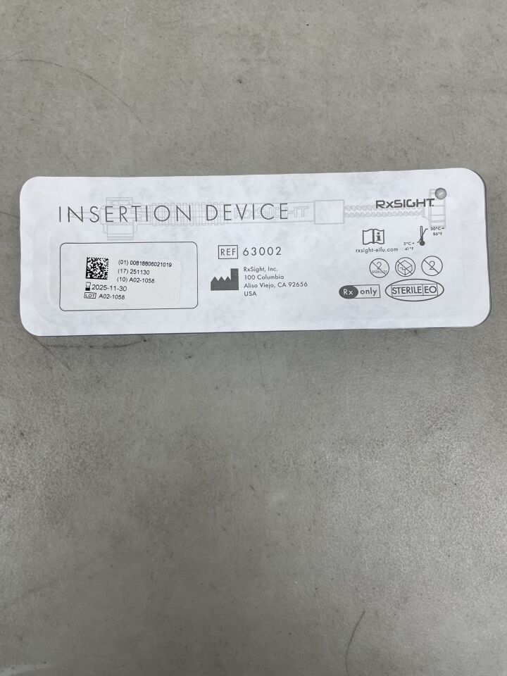 63002 - RXSIGHT - Intraocular Lens Insertion Device, (EA) - ( Expiry Date: 2025-11-30 )