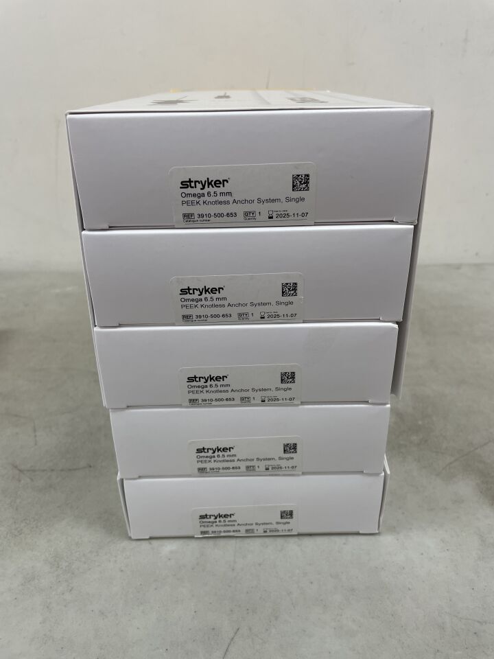 3910-500-653 - STRYKER - Omega, 6.5mm PEEK Knotless Anchor System, Single, (BX/5) - ( Expiry Date: 2025-11-07 )