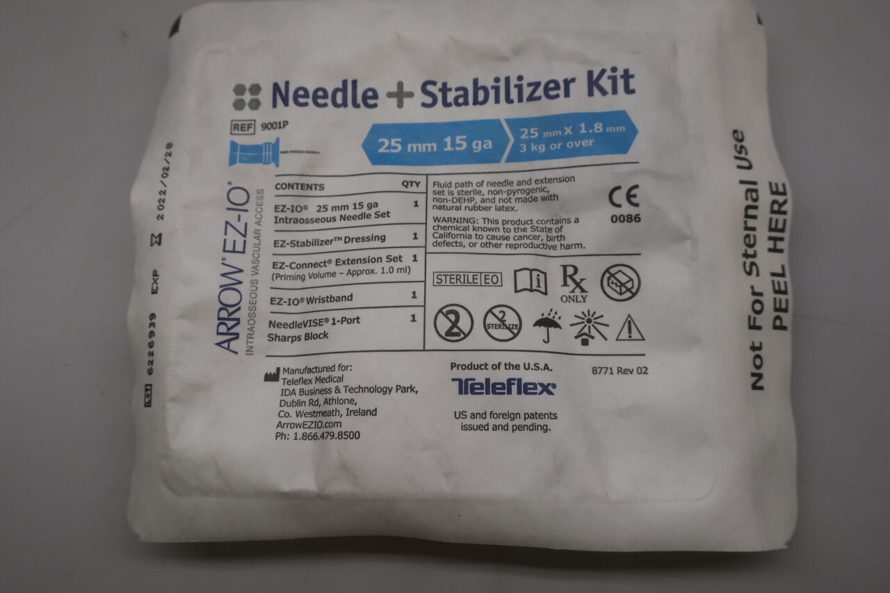 9001P - TELEFLEX - Arrow EZ-IO Needle + Stabilizer Kit 25mm x 15G, (EA) - ( Expiry Date: 2026-04-30 )