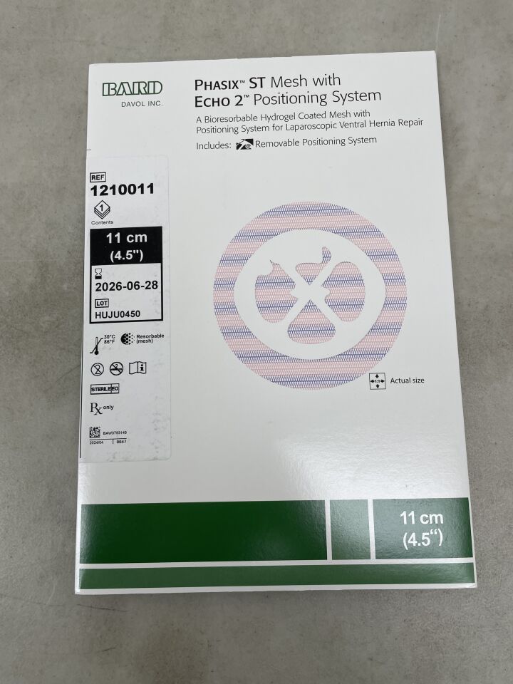 1210011 - BARD - Phasix ST Bioresorbable Mesh w/ECHO 2 Positioning System, 11cm (4.5") Circle, (BX/1) - ( Expiry Date: 2026-06-28 )