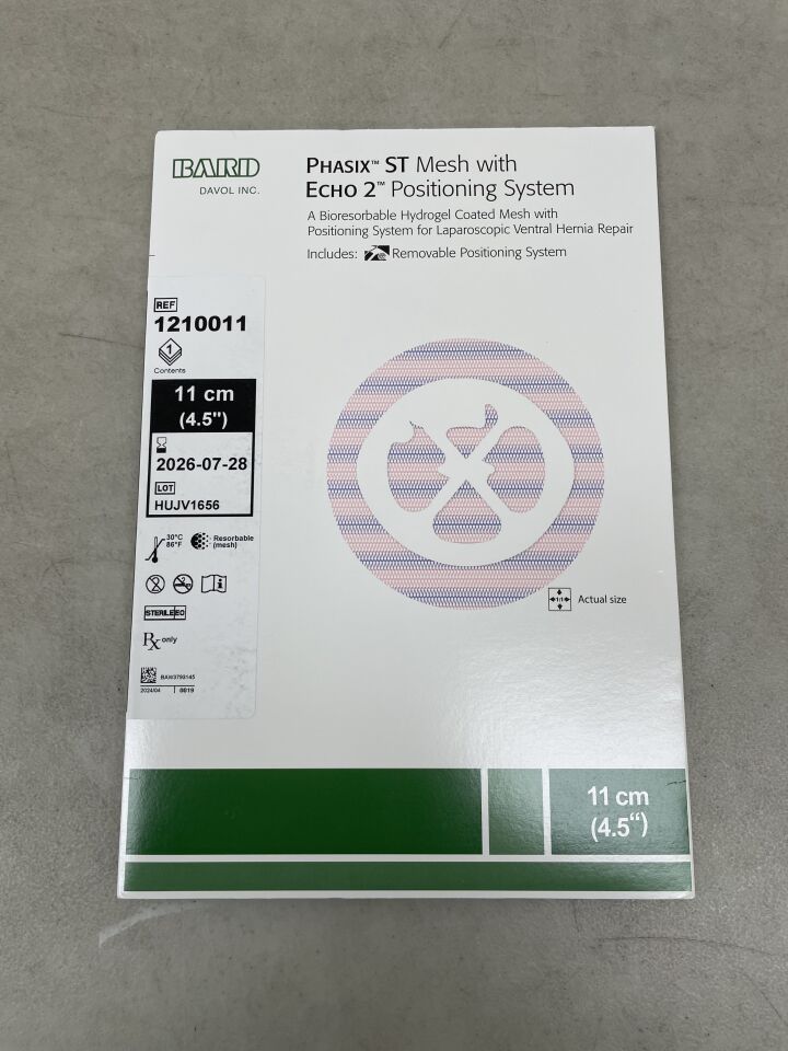 1210011 - BARD - Phasix ST Bioresorbable Mesh w/ECHO 2 Positioning System, 11cm (4.5") Circle, (BX/1) - ( Expiry Date: 2026-07-28 )