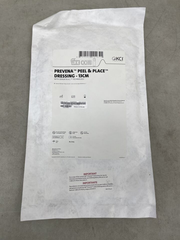 PRE1155US - KCI - Prevena Peel & Place Dressing, 13cm, (EA) - ( Expiry Date: 2027-10-31 )