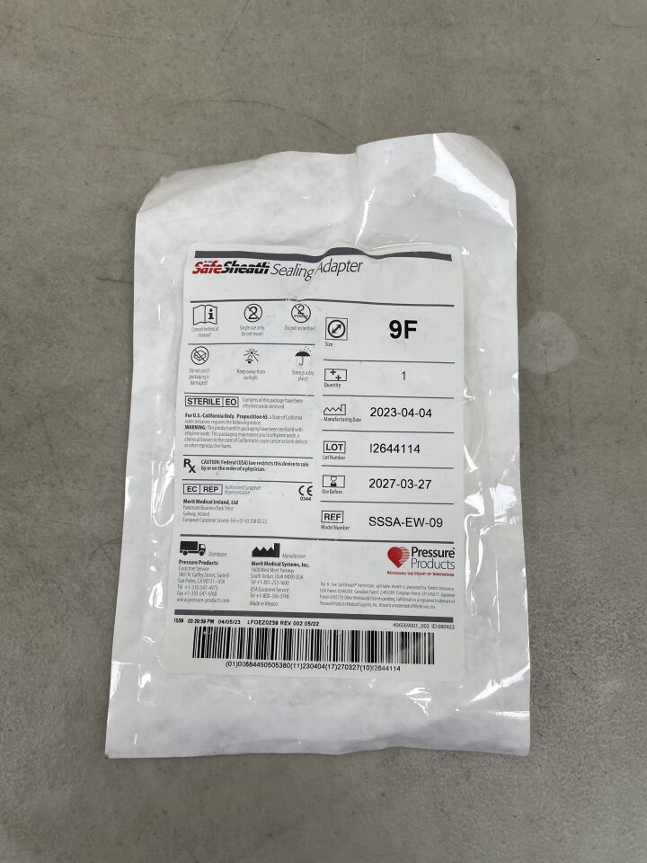 SSSA-EW-09 - PRESSURE PRODUCTS - SafeSheath Sealing Adaptor, (EA) - ( Expiry Date: 2027-03-27 )