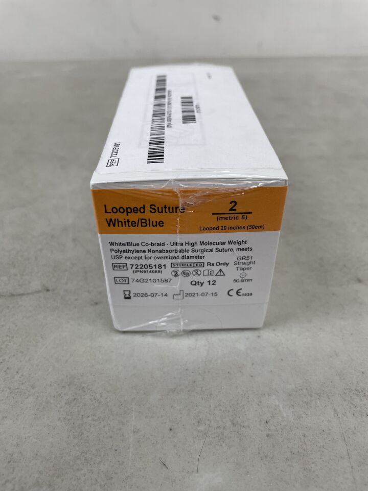 72205181 - TELEFLEX - Co-Braided Looped Suture, 20 in. Length, (BX/12) - ( Expiry Date: 2026-07-14 )