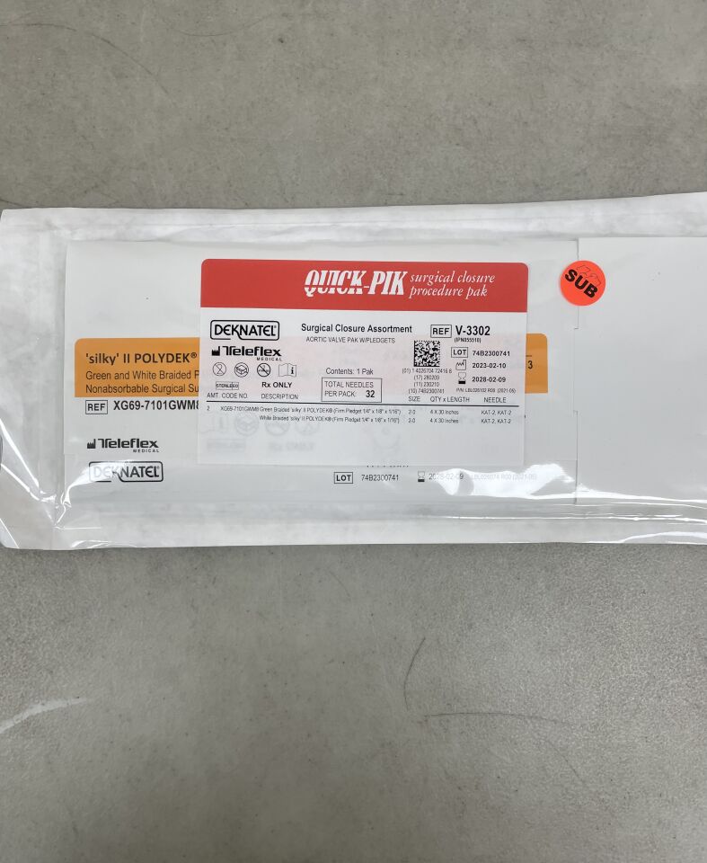 V-3302 - TELEFLEX - Surgical Closure Assortment, Aortic Valve Pack with Pledgets, (EA) - ( Expiry Date: 2028-02-09 )