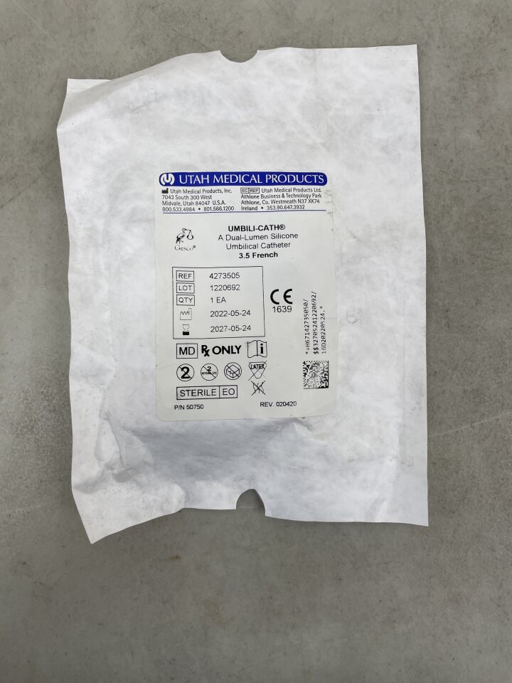 4273505 - UTAH MEDICAL - Umbilical Vessel, Dual Lumen, 3.5 Fr , (EA) - ( Expiry Date: 2027-05-24 )