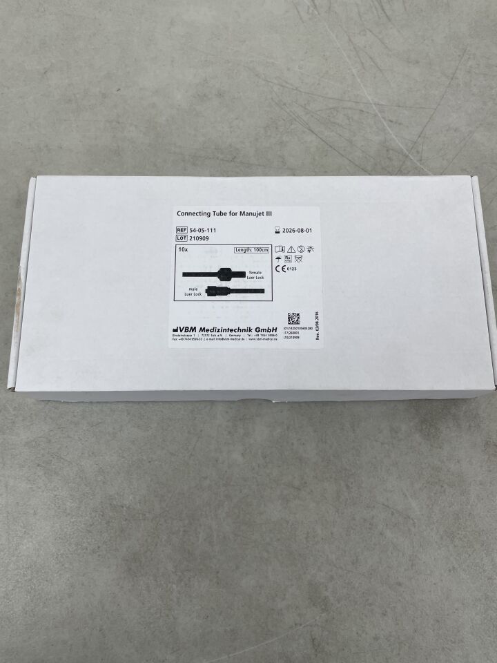 54-05-111 - VBM - Connecting Tube for Manujet III, Female and Male Luer Lock, (BX/10) - ( Expiry Date: 2026-08-01 )