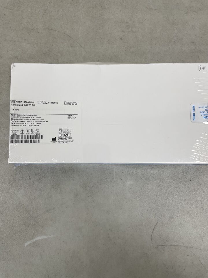 110008406 - ZIMMER - Cannulated Drill w/ AO 3.5mm, (BX/1) - ( Expiry Date: 2033-03-20 )