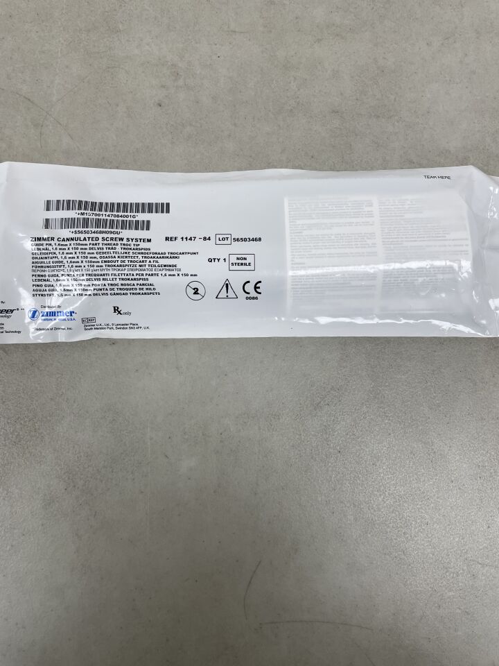 1147-84 - ZIMMER - Cannulated Screw System, Guide Pin 1.6mm x 150mm, (EA) - ( Expiry Date: 2099-12-31 )
