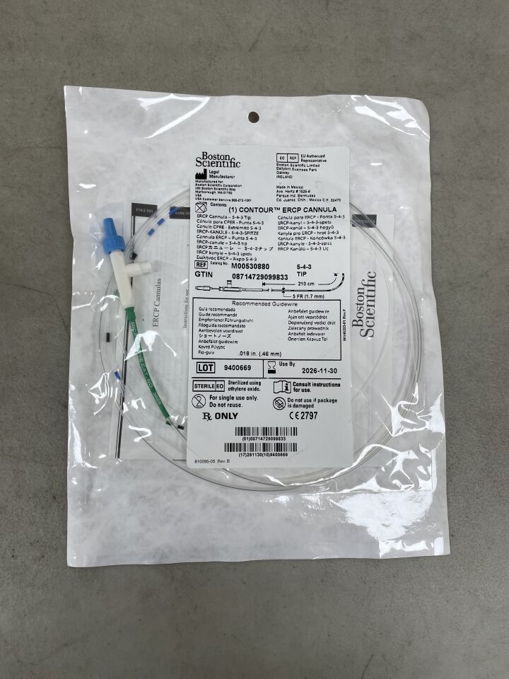 3088 - BOSTON SCIENTIFIC - Contour ERCP Cannula - 5-4-3 Tip - 5Fr x 210cm, (EA) - ( Expiry Date: 2026-11-30 )