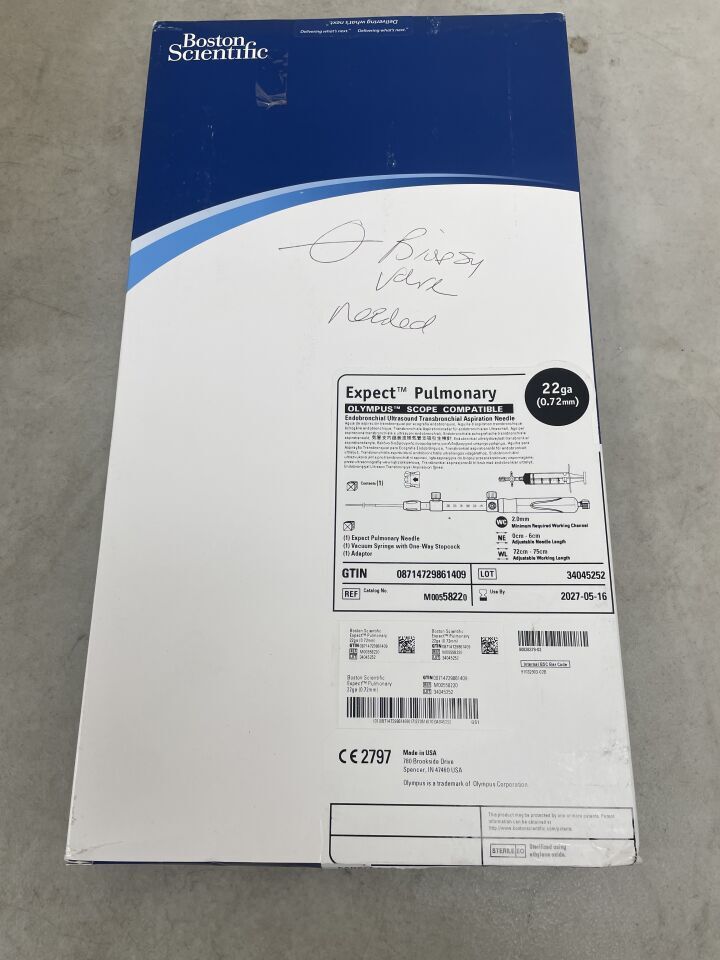 5822 - BOSTON SCIENTIFIC - Expect Pulmonary Endobronchial Ultrasound Transbronchial Aspiration Needle, 22ga, Olympus Scope Compatible, (BX/1) - ( Expiry Date: 2027-05-16 )