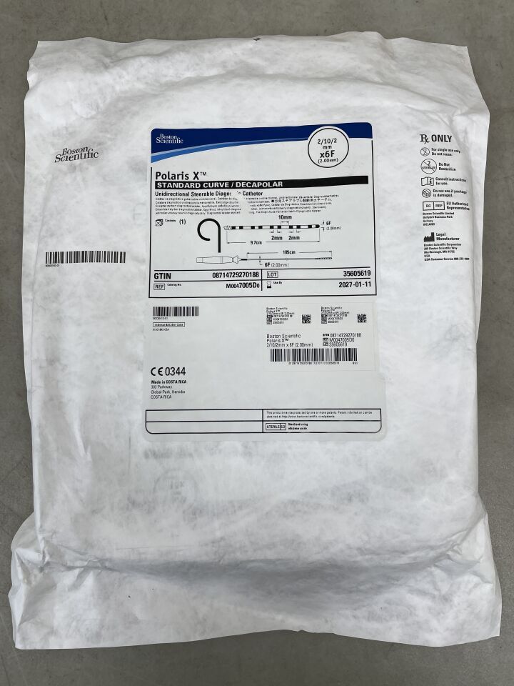 7005D - BOSTON SCIENTIFIC - Polaris X Unidirectional Steerable Diagnostic Catheter - 2-10-2mm - Standard Curve/Decapolar - 6Fr x 105cm, (EA) - ( Expiry Date: 2027-01-11 )