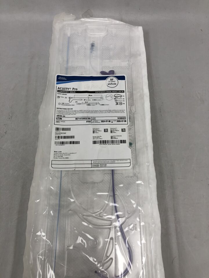 8109 - BOSTON SCIENTIFIC - ACUITY Pro Coronary Sinus Guide Catheter - Extended Hook Right (EH R) - 9Fr x 45cm, (EA) - ( Expiry Date: 2026-07-08 )