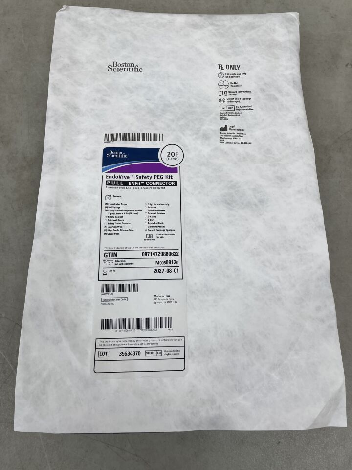 912 - BOSTON SCIENTIFIC - EndoVive Safety PEG Kit, Pull, ENFit Connector, 20F, (EA) - ( Expiry Date: 2027-08-01 )