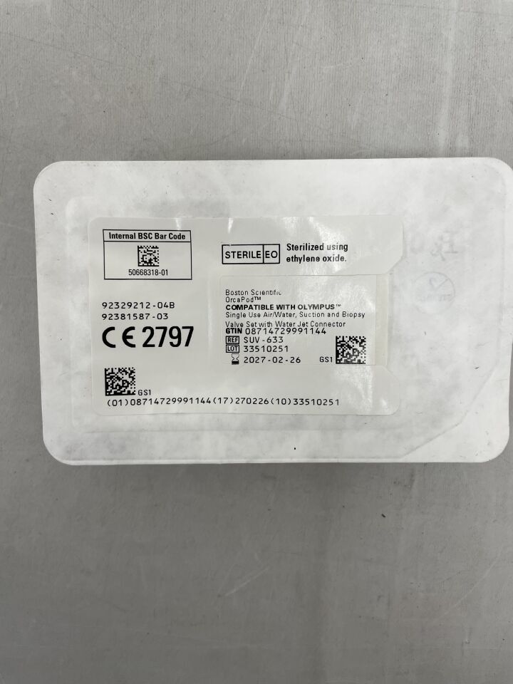 SUV-633 - BOSTON SCIENTIFIC - OrcaPod, Air/Water, Suction and Biopsy Valve Set with Water Jet Connector, (EA) - ( Expiry Date: 2027-02-26 )