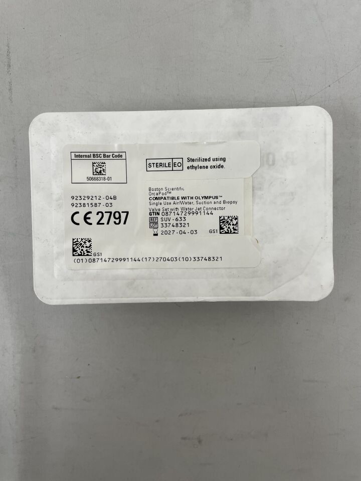 SUV-633 - BOSTON SCIENTIFIC - OrcaPod, Air/Water, Suction and Biopsy Valve Set with Water Jet Connector, (EA) - ( Expiry Date: 2027-04-03 )