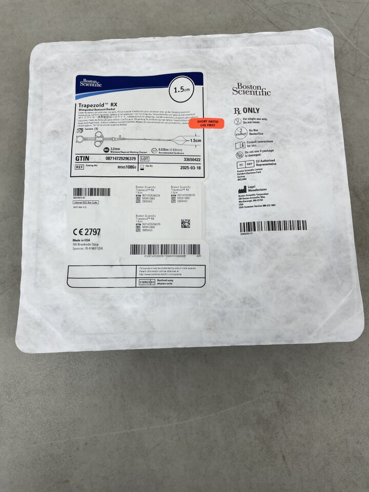 1086 - BOSTON SCIENTIFIC - Trapezoid RX Wireguided Retrieval Basket - 1.5cm, (EA) - ( Expiry Date: 2025-03-18 )