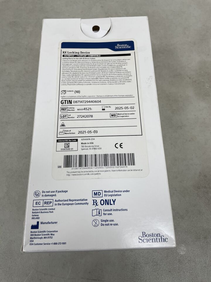 4521 - BOSTON SCIENTIFIC - rx locking device – olympus/fujinon brand endoscope compatible, (BX/10) - ( Expiry Date: 2025-05-02 )