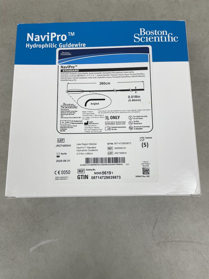 5619 - BOSTON SCIENTIFIC - NaviPro Hydrophilic Guidewire - Standard, Angled - .0.46mm x 260cm, (BX/5) - ( Expiry Date: 2025-08-31 )